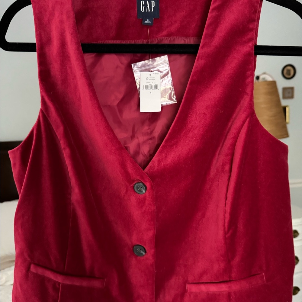 GAP Rich Red Velvet Vest